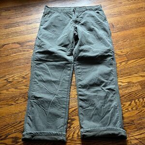 Smith's Workwear Men's 38x34 Olive Fleece Lined Insulated Carpenter Pants